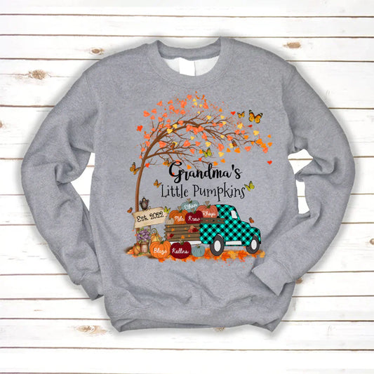 Autumn Tree Grandma's Little Pumpkins Est Sweatshirt