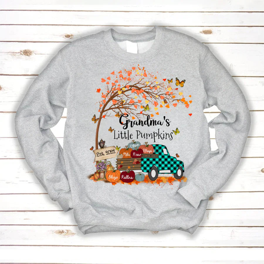 Autumn Tree Grandma's Little Pumpkins Est Sweatshirt
