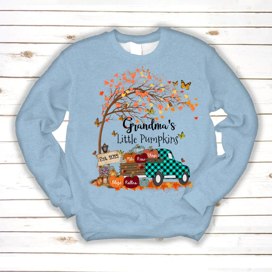Autumn Tree Grandma's Little Pumpkins Est Sweatshirt