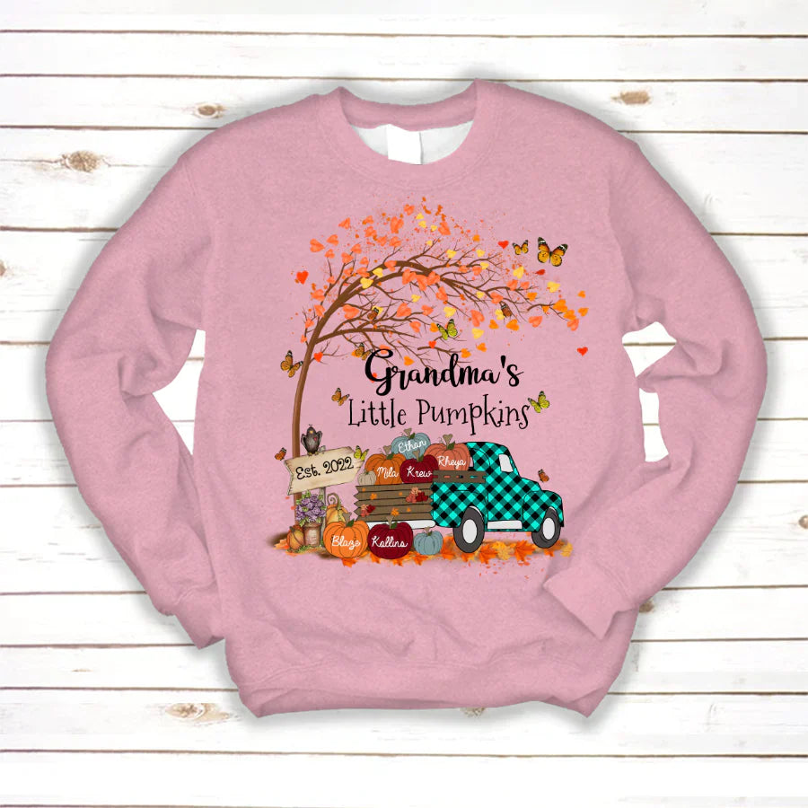 Autumn Tree Grandma's Little Pumpkins Est Sweatshirt