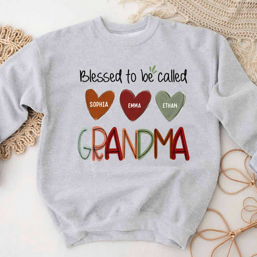Blessed To Be Called Nana  And Kids  Autumn Fall CL01 Sweatshirt