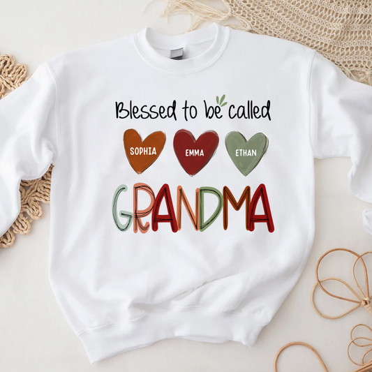 Blessed To Be Called Nana  And Kids  Autumn Fall CL01 Sweatshirt