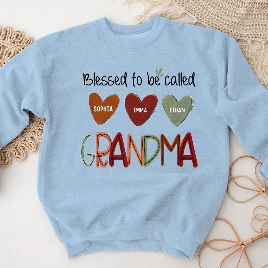 Blessed To Be Called Nana  And Kids  Autumn Fall CL01 Sweatshirt