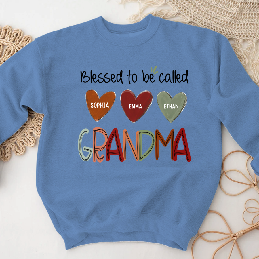 Blessed To Be Called Nana  And Kids  Autumn Fall CL01 Sweatshirt