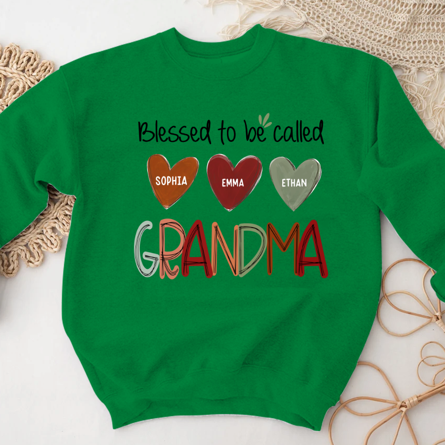 Blessed To Be Called Nana  And Kids  Autumn Fall CL01 Sweatshirt