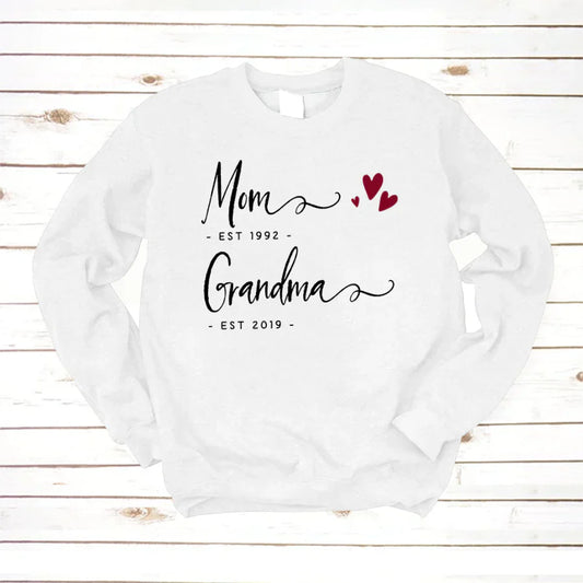 Personalized Mom EST Grandma EST Sweatshirt