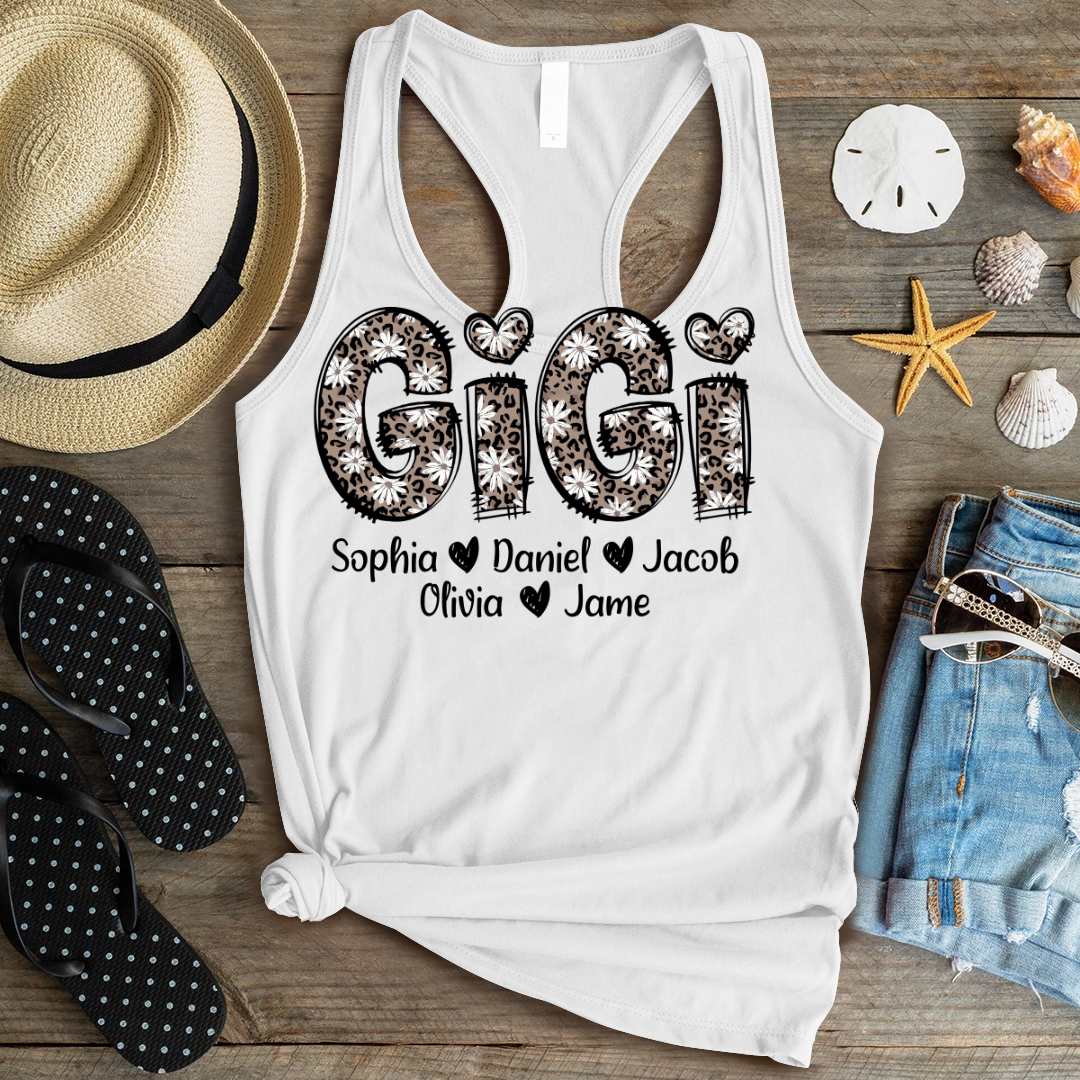 Daisy Leopard Gigi Custom Gigi and Kids Mothers Day Gift Shirt