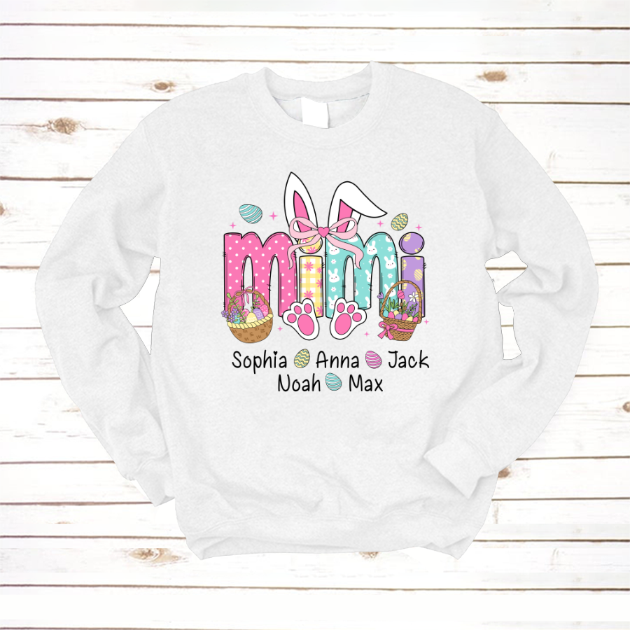 Easter Mimi Bunny Gift For Family, Custom Grandma And Grandkids Gifts Easter Day