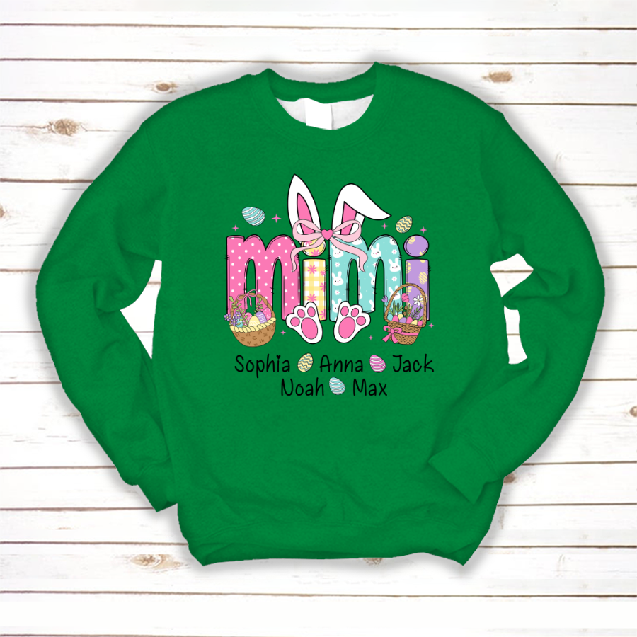 Easter Mimi Bunny Gift For Family, Custom Grandma And Grandkids