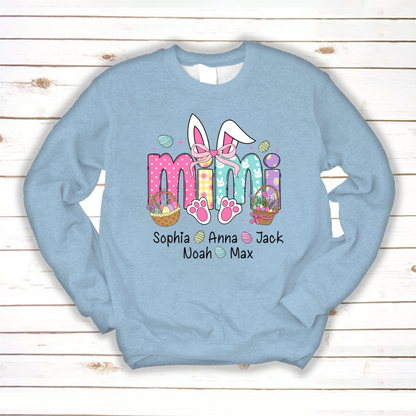 Easter Mimi Bunny Gift For Family, Custom Grandma And Grandkids