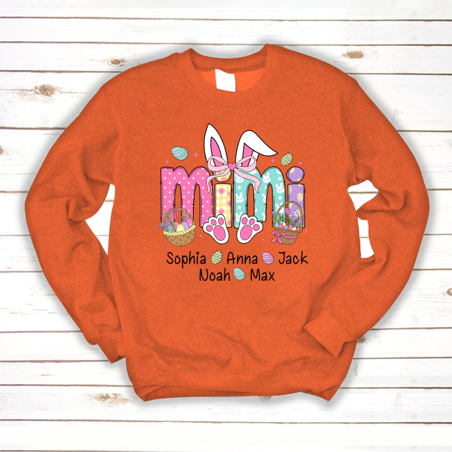 Easter Mimi Bunny Gift For Family, Custom Grandma And Grandkids