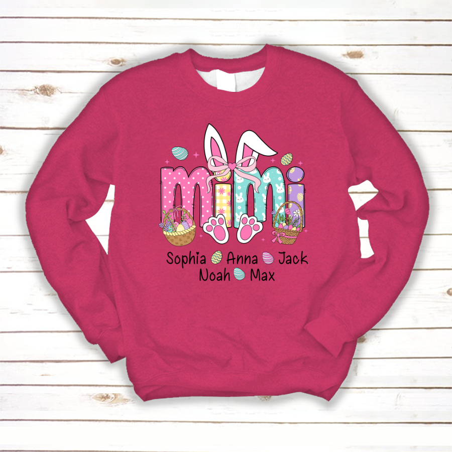 Easter Mimi Bunny Gift For Family, Custom Grandma And Grandkids Gifts Easter Day