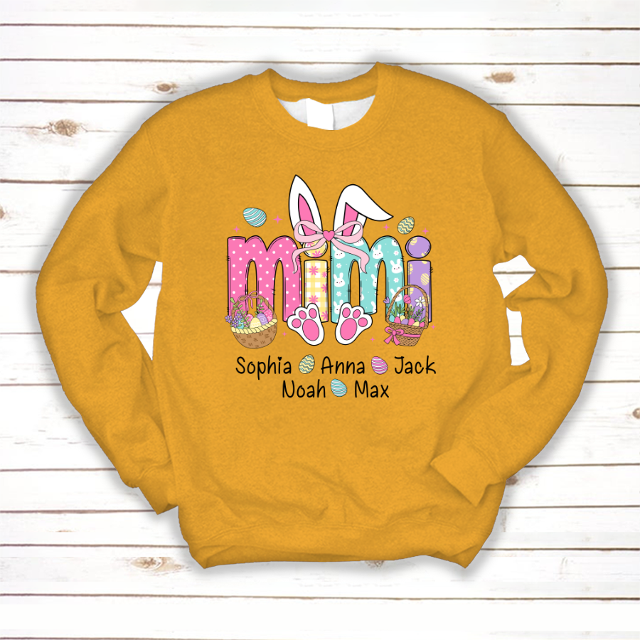 Easter Mimi Bunny Gift For Family, Custom Grandma And Grandkids