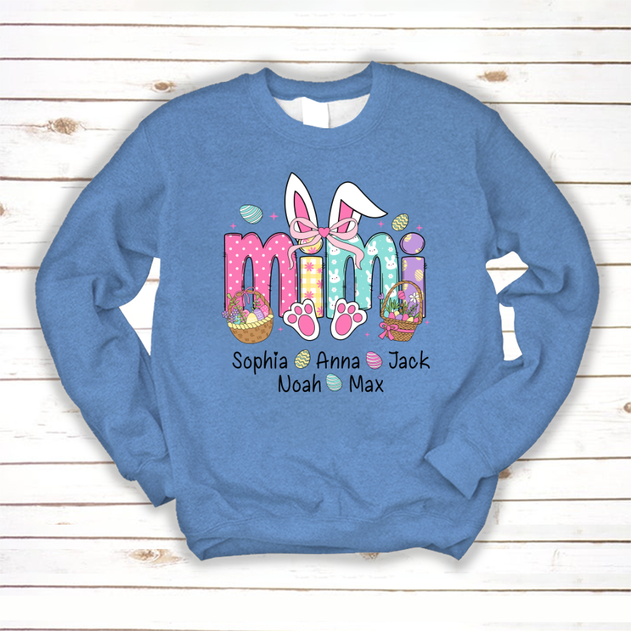Easter Mimi Bunny Gift For Family, Custom Grandma And Grandkids Gifts Easter Day