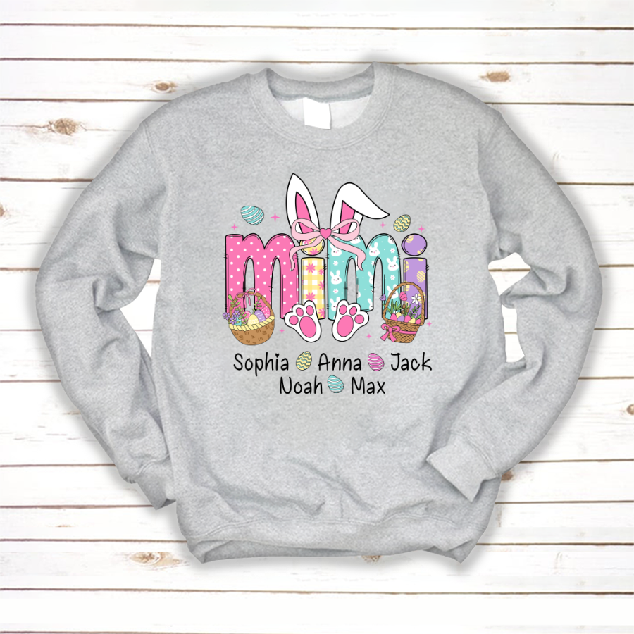 Easter Mimi Bunny Gift For Family, Custom Grandma And Grandkids