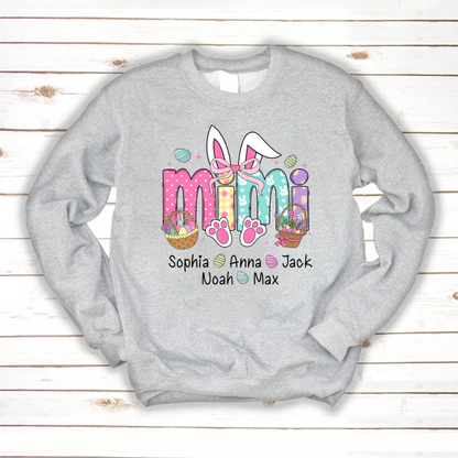 Easter Mimi Bunny Gift For Family, Custom Grandma And Grandkids