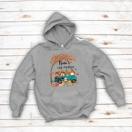 Fall Gnomes Truck Grandma's Little Pumpkins And Kids CTH01 Hoodie