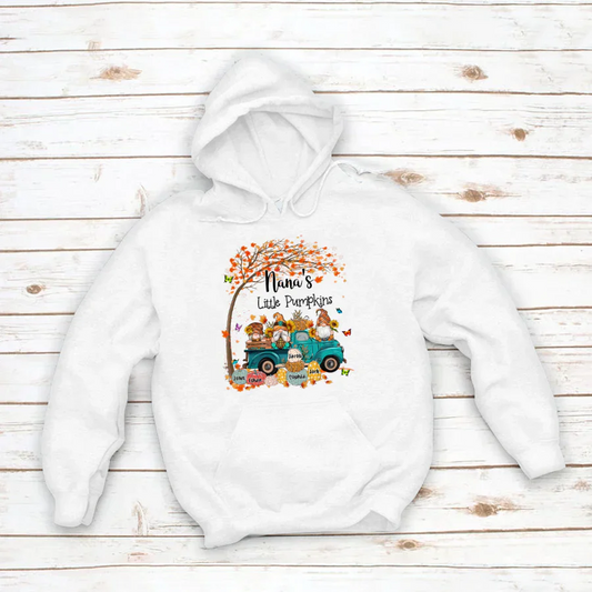 Fall Gnomes Truck Grandma's Little Pumpkins And Kids CTH01 Hoodie