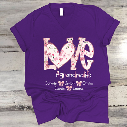Flower Love Grandma Life Daisy Floral Mothers Day Gift Shirt