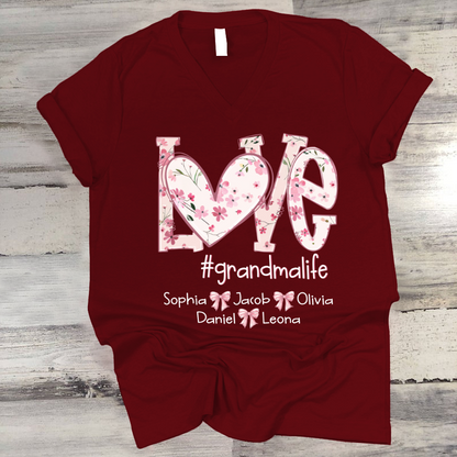 Flower Love Grandma Life Daisy Floral Mothers Day Gift Shirt