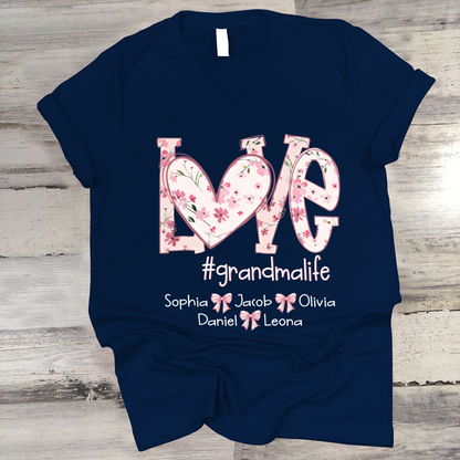 Flower Love Grandma Life Daisy Floral Mothers Day Gift Shirt