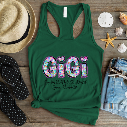 Gigi Coquette Floral Gigi And Grandkids Mothers Day Shirt