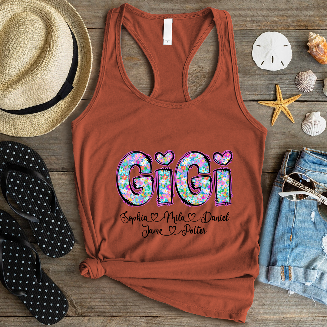 Gigi Coquette Floral Gigi And Grandkids Mothers Day Shirt