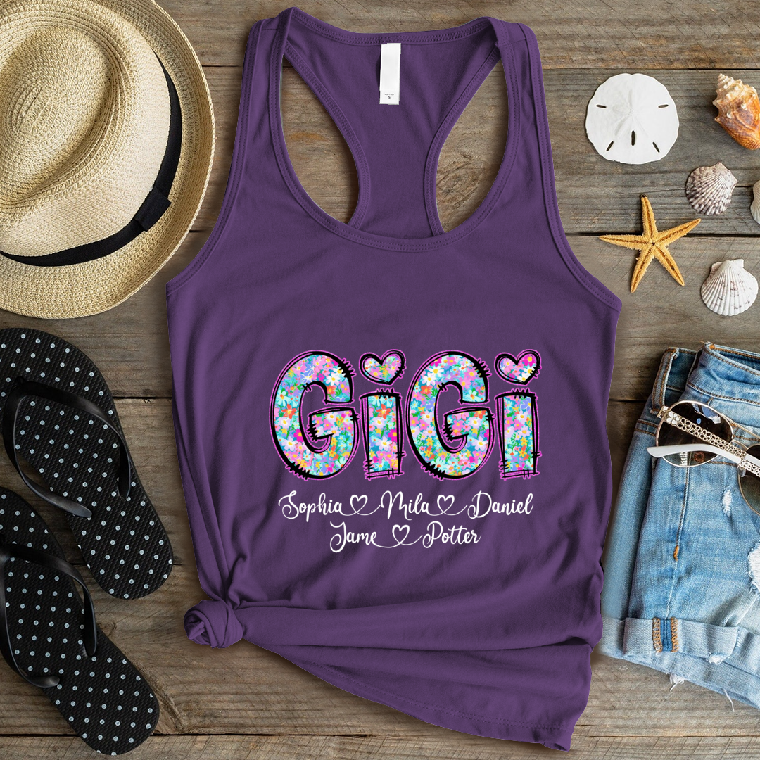 Gigi Coquette Floral Gigi And Grandkids Mothers Day Shirt