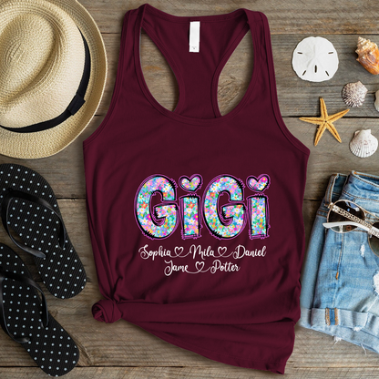 Gigi Coquette Floral Gigi And Grandkids Mothers Day Shirt