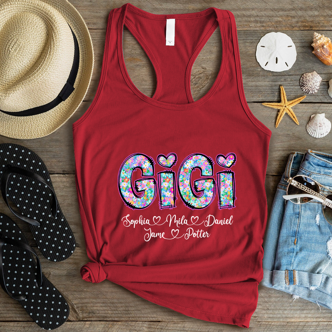 Gigi Coquette Floral Gigi And Grandkids Mothers Day Shirt