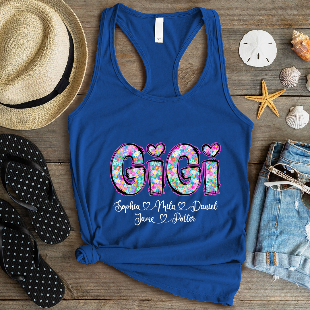Gigi Coquette Floral Gigi And Grandkids Mothers Day Shirt