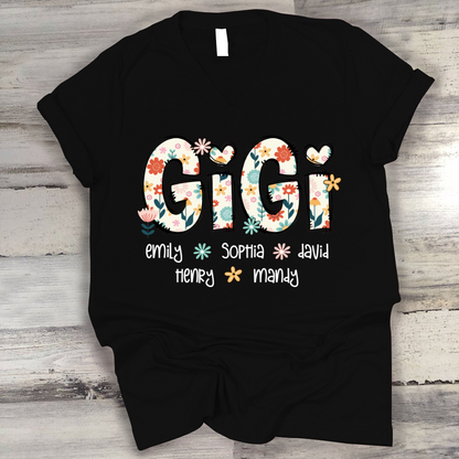 Gigi Mimi Grandma Boho Floral Custom Grandma And Grandkids