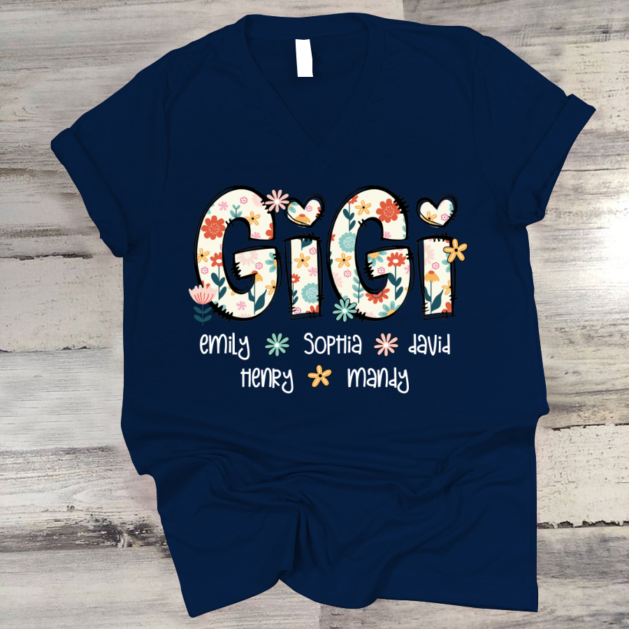 Gigi Mimi Grandma Boho Floral Custom Grandma And Grandkids