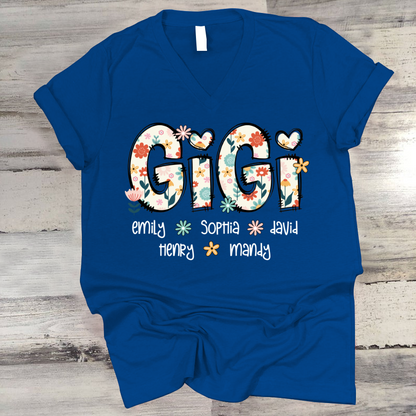 Gigi Mimi Grandma Boho Floral Custom Grandma And Grandkids