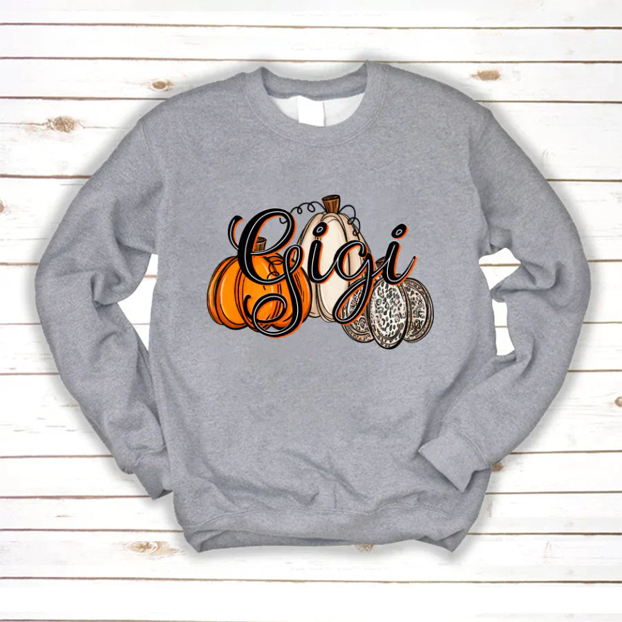 Gigi Pumpkins Leopard Autumn Sweatshirt