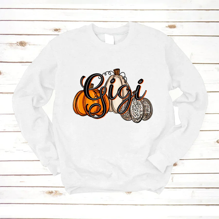 Gigi Pumpkins Leopard Autumn Sweatshirt