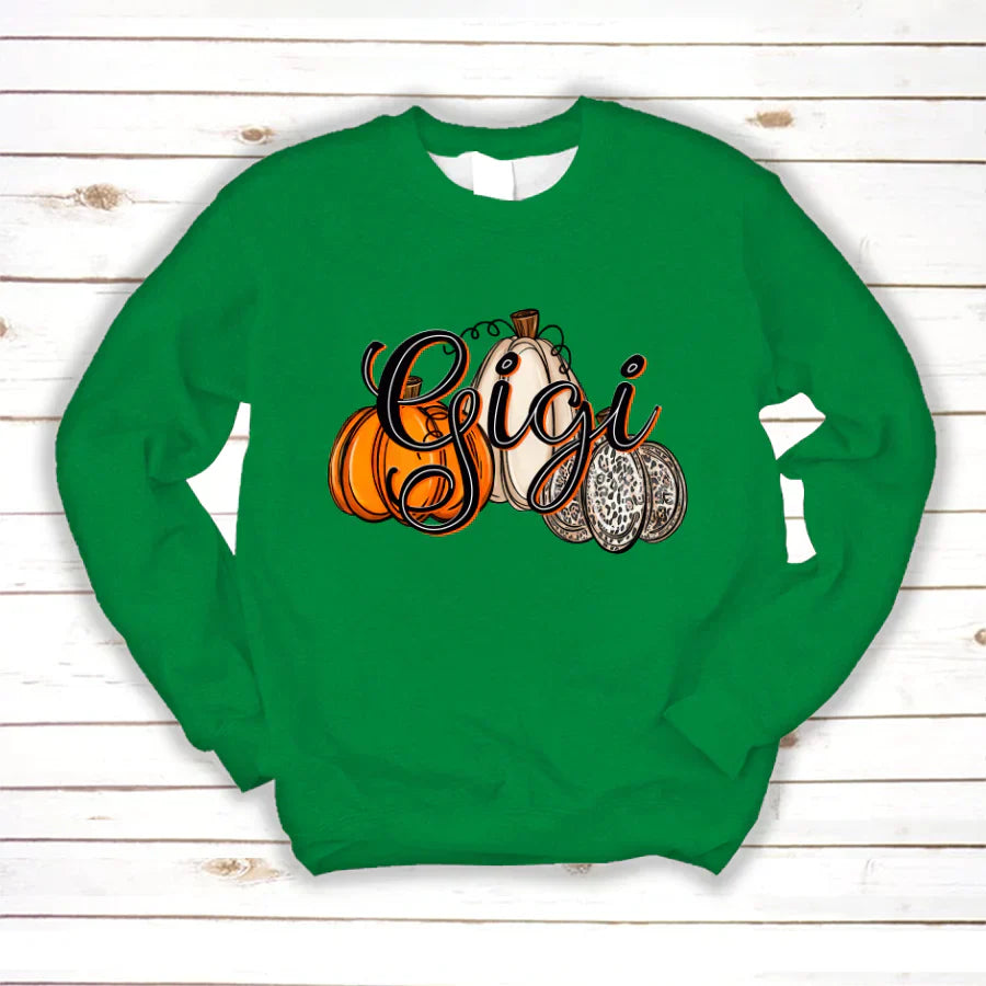 Gigi Pumpkins Leopard Autumn Sweatshirt