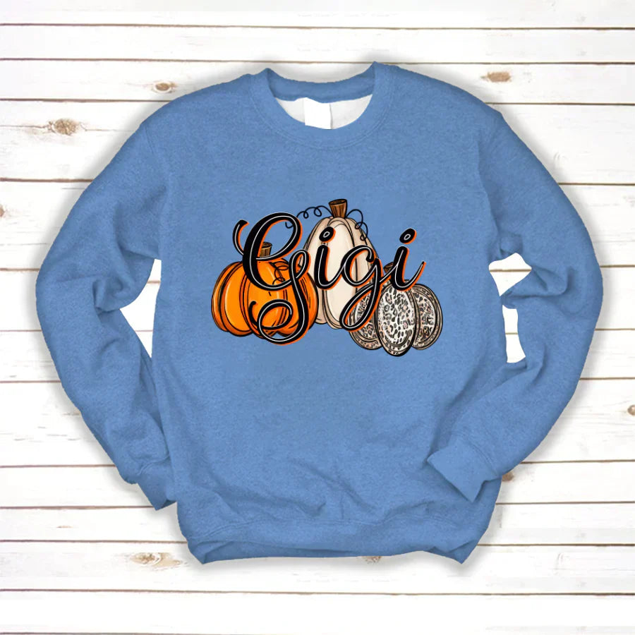 Gigi Pumpkins Leopard Autumn Sweatshirt