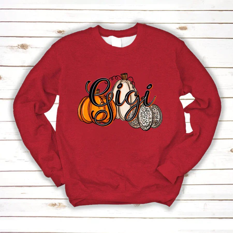 Gigi Pumpkins Leopard Autumn Sweatshirt