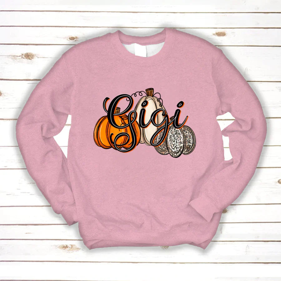 Gigi Pumpkins Leopard Autumn Sweatshirt