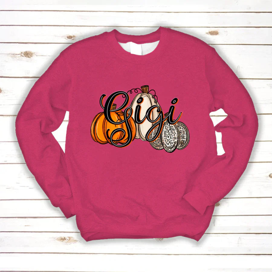 Gigi Pumpkins Leopard Autumn Sweatshirt