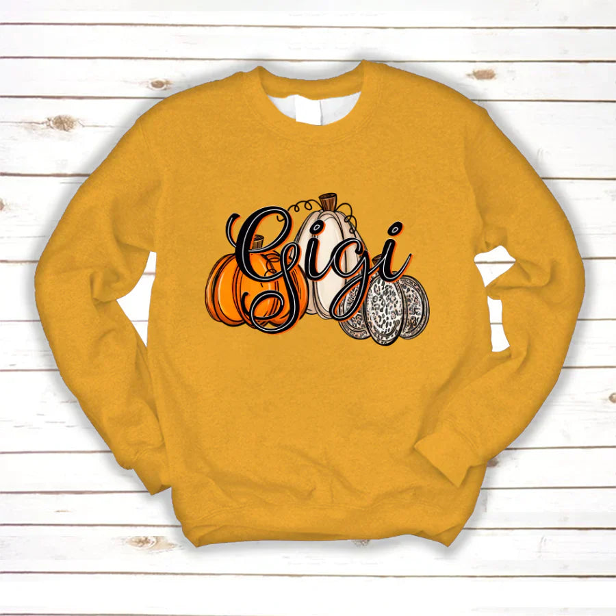 Gigi Pumpkins Leopard Autumn Sweatshirt