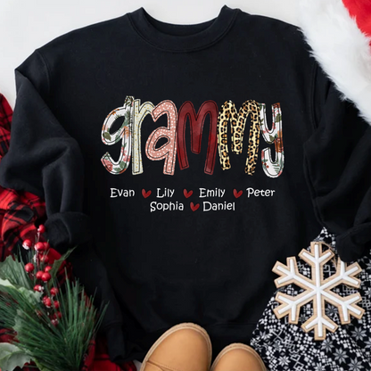 Personalized Grandma Shirt, Grandma Grammy Mom Nana Mama Abuela And Kids, Valentine's Day, Mother's Day CTH01 Sweatshirt