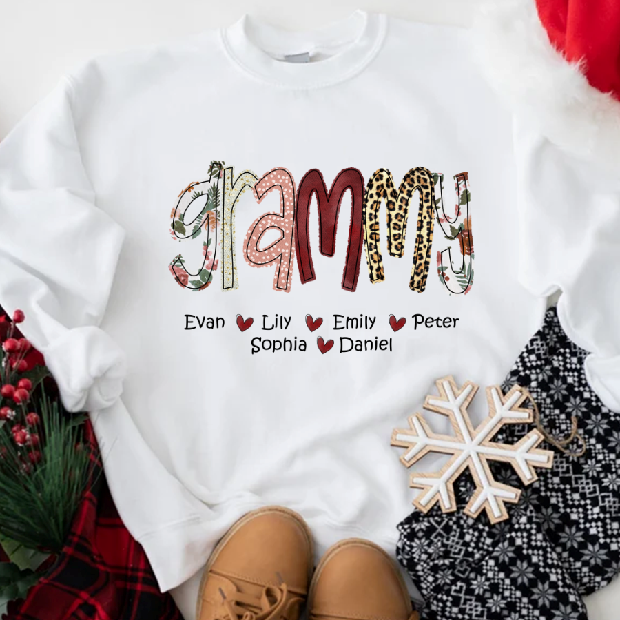 Personalized Grandma Shirt, Grandma Grammy Mom Nana Mama Abuela And Kids, Valentine's Day, Mother's Day CTH01 Sweatshirt
