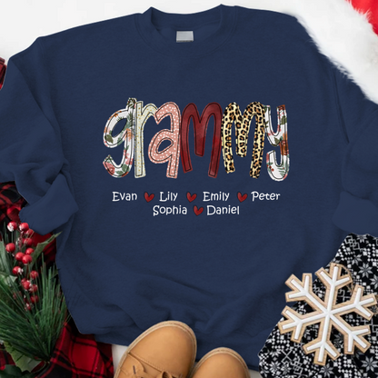 Personalized Grandma Shirt, Grandma Grammy Mom Nana Mama Abuela And Kids, Valentine's Day, Mother's Day CTH01 Sweatshirt