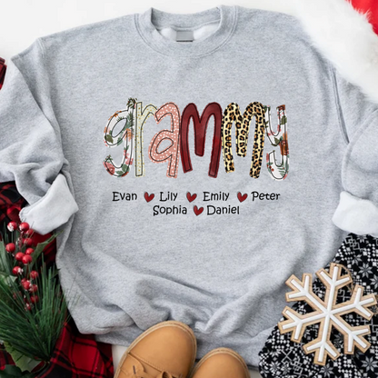 Personalized Grandma Shirt, Grandma Grammy Mom Nana Mama Abuela And Kids, Valentine's Day, Mother's Day CTH01 Sweatshirt