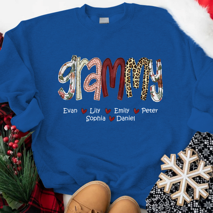 Personalized Grandma Shirt, Grandma Grammy Mom Nana Mama Abuela And Kids, Valentine's Day, Mother's Day CTH01 Sweatshirt