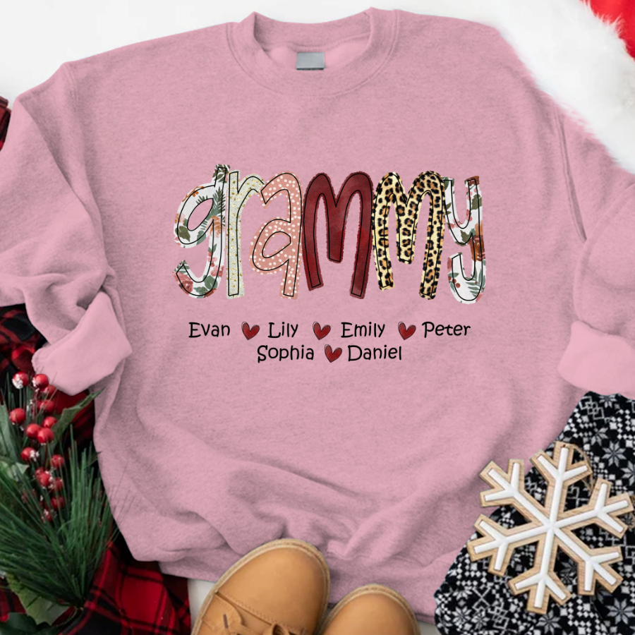 Personalized Grandma Shirt, Grandma Grammy Mom Nana Mama Abuela And Kids, Valentine's Day, Mother's Day CTH01 Sweatshirt