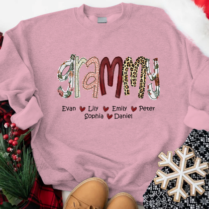 Personalized Grandma Shirt, Grandma Grammy Mom Nana Mama Abuela And Kids, Valentine's Day, Mother's Day CTH01 Sweatshirt