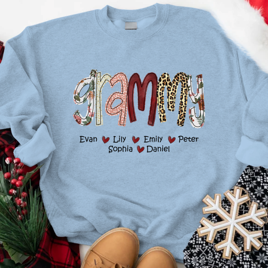 Personalized Grandma Shirt, Grandma Grammy Mom Nana Mama Abuela And Kids, Valentine's Day, Mother's Day CTH01 Sweatshirt